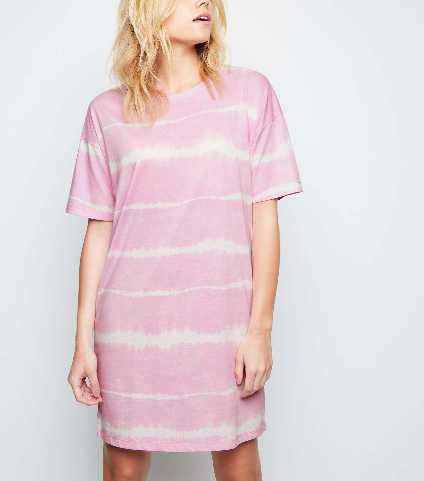 Pink Tie Dye Jersey T-Shirt Dress 