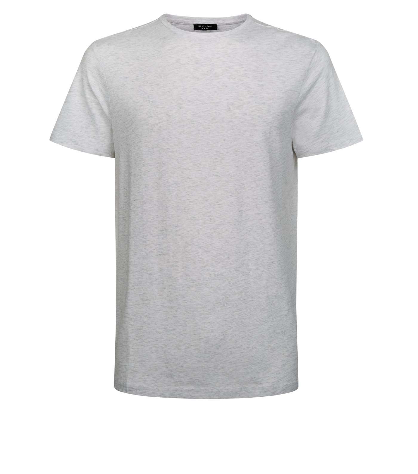 Pale Grey Crew Neck Cotton T-Shirt Image 4