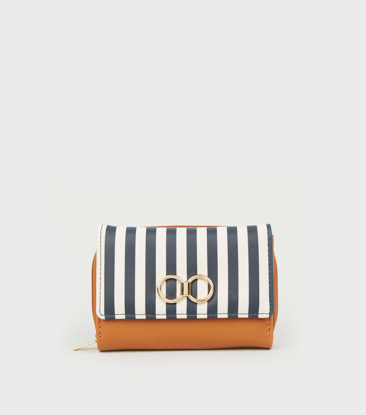 Blue Stripe Ring Front Small Purse