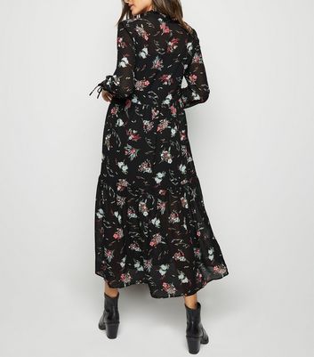 black floral chiffon