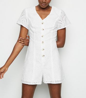 white broderie playsuit