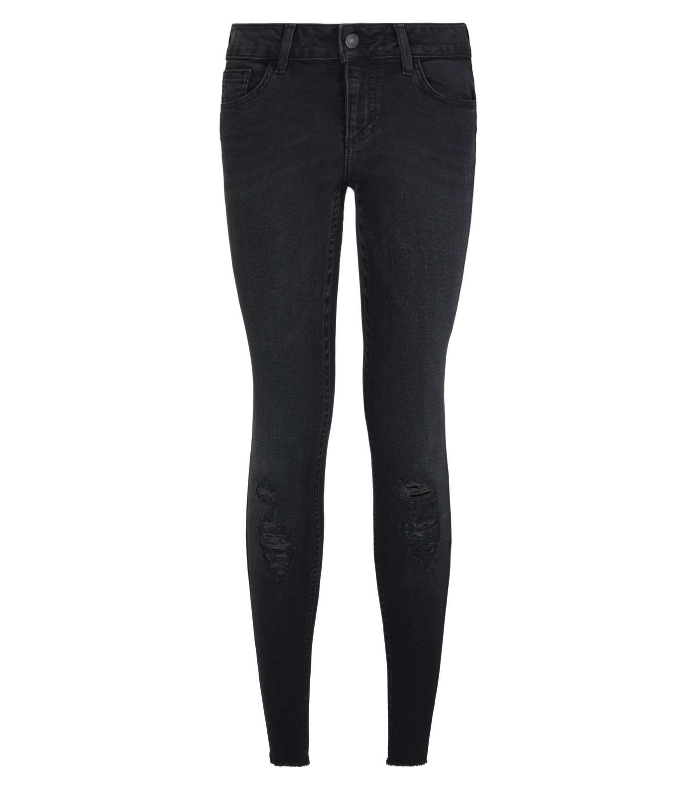 Petite Black 'Lift & Shape' High Rise Ripped Jeans Image 4