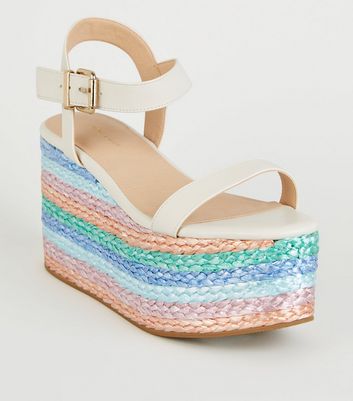 new look white flatforms