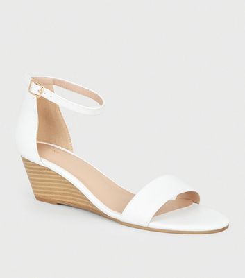 white leather wedge sandals