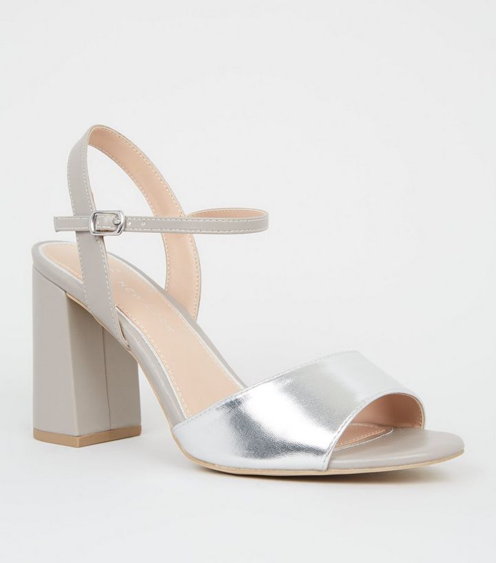 new look silver sandals