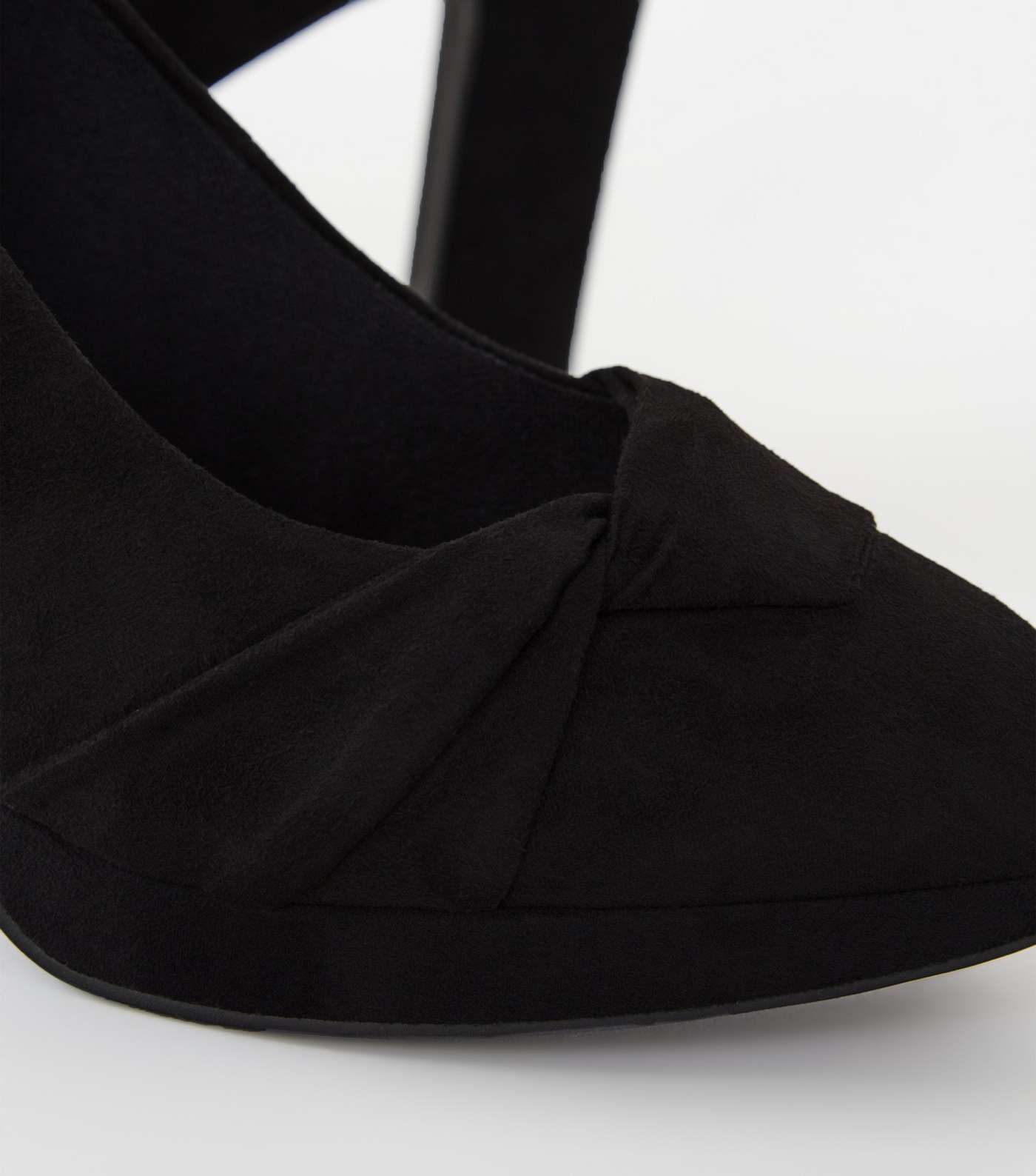 Wide Fit Black Twist Platform Court Shoes Image 4