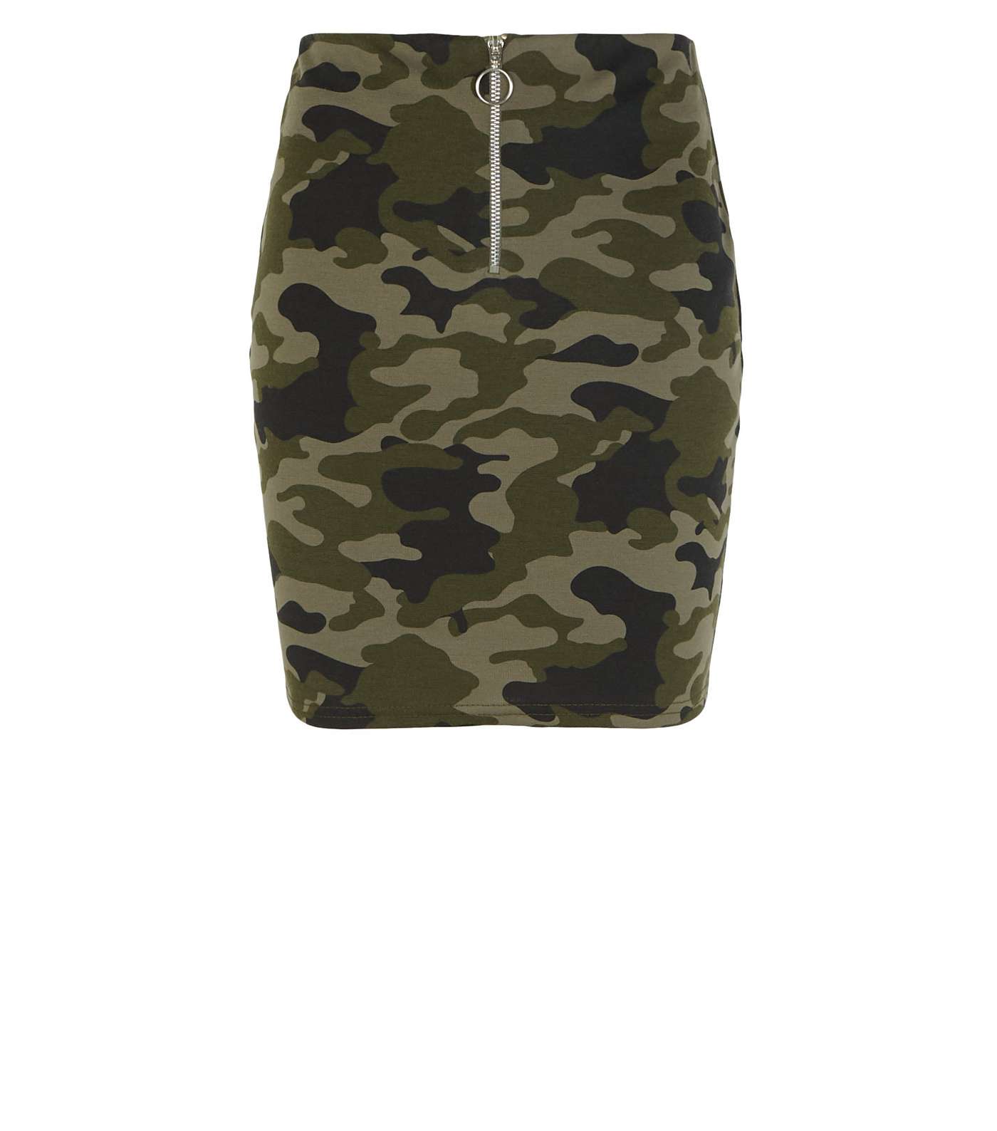 Girls Green Camo Ring Zip Tube Skirt Image 4