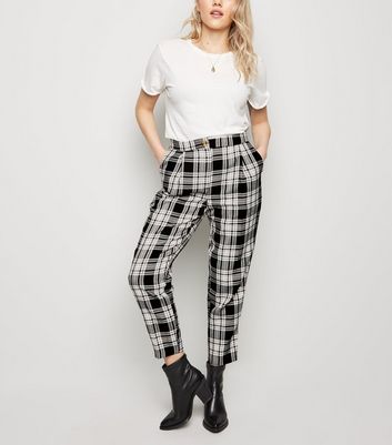black and white checkered trousers womens