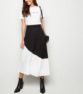 pleated midi skirt new look