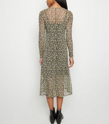 new look floral mesh dress