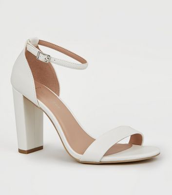 white heels block heel