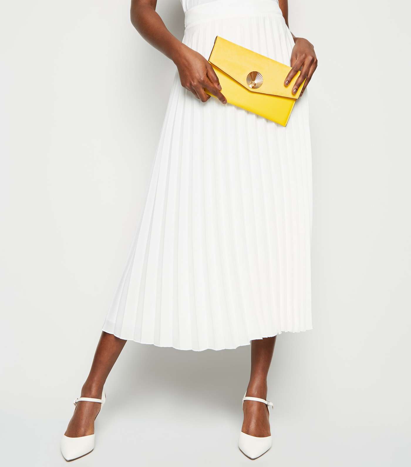 Yellow Suedette Shell Disc Clutch Bag Image 2