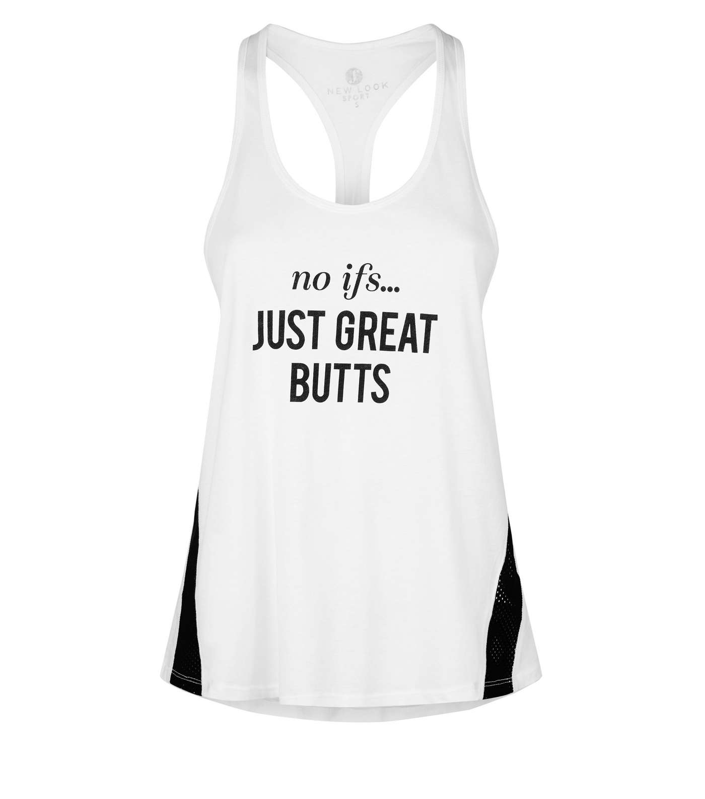 White Slogan Great Butts Sports Vest  Image 4