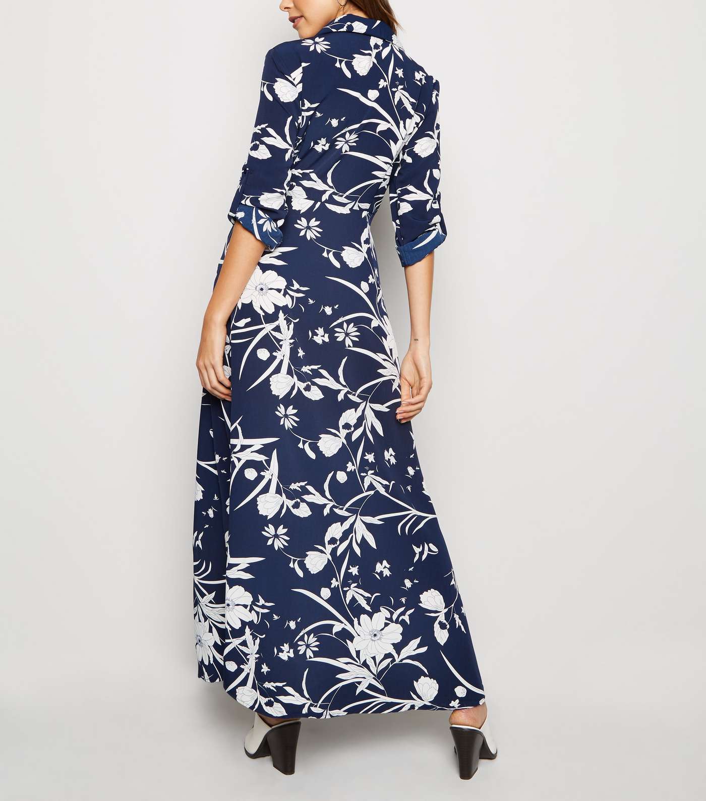 Blue Vanilla Blue Floral Maxi Shirt Dress Image 3
