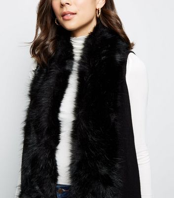 faux fur trim gilet