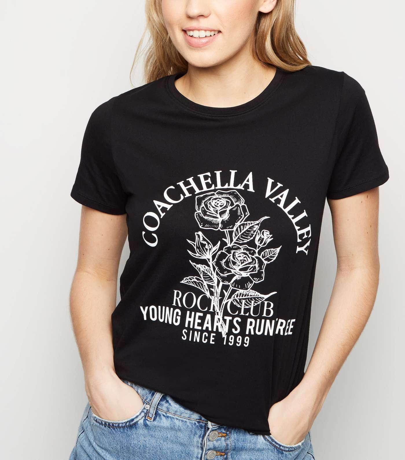 Black Coachella Slogan Rock T-Shirt