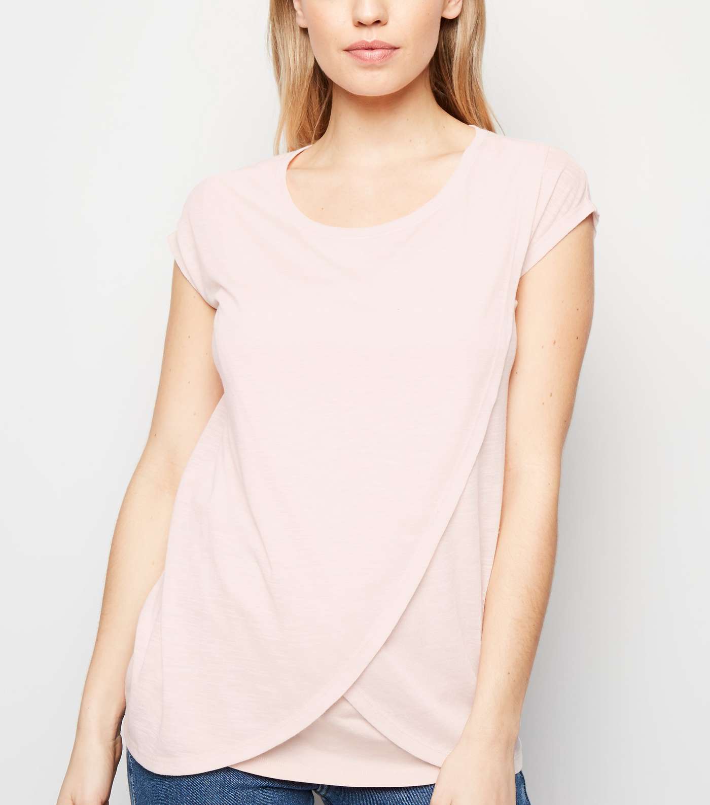 Maternity Pink Marl Nursing Wrap T-Shirt