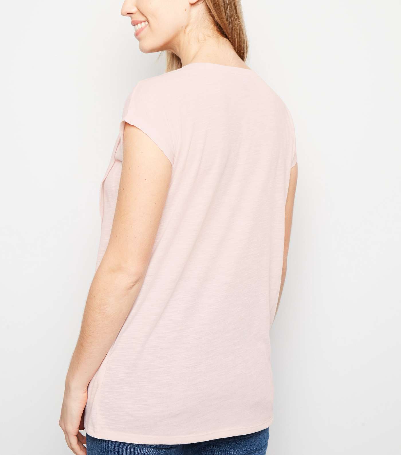 Maternity Pink Marl Nursing Wrap T-Shirt Image 5