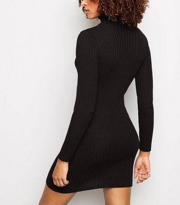 black jumper dress new look