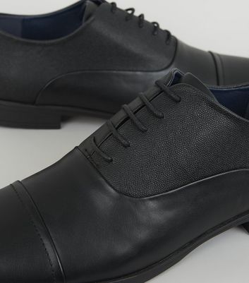 Black Leather-Look Oxford Shoes | New Look