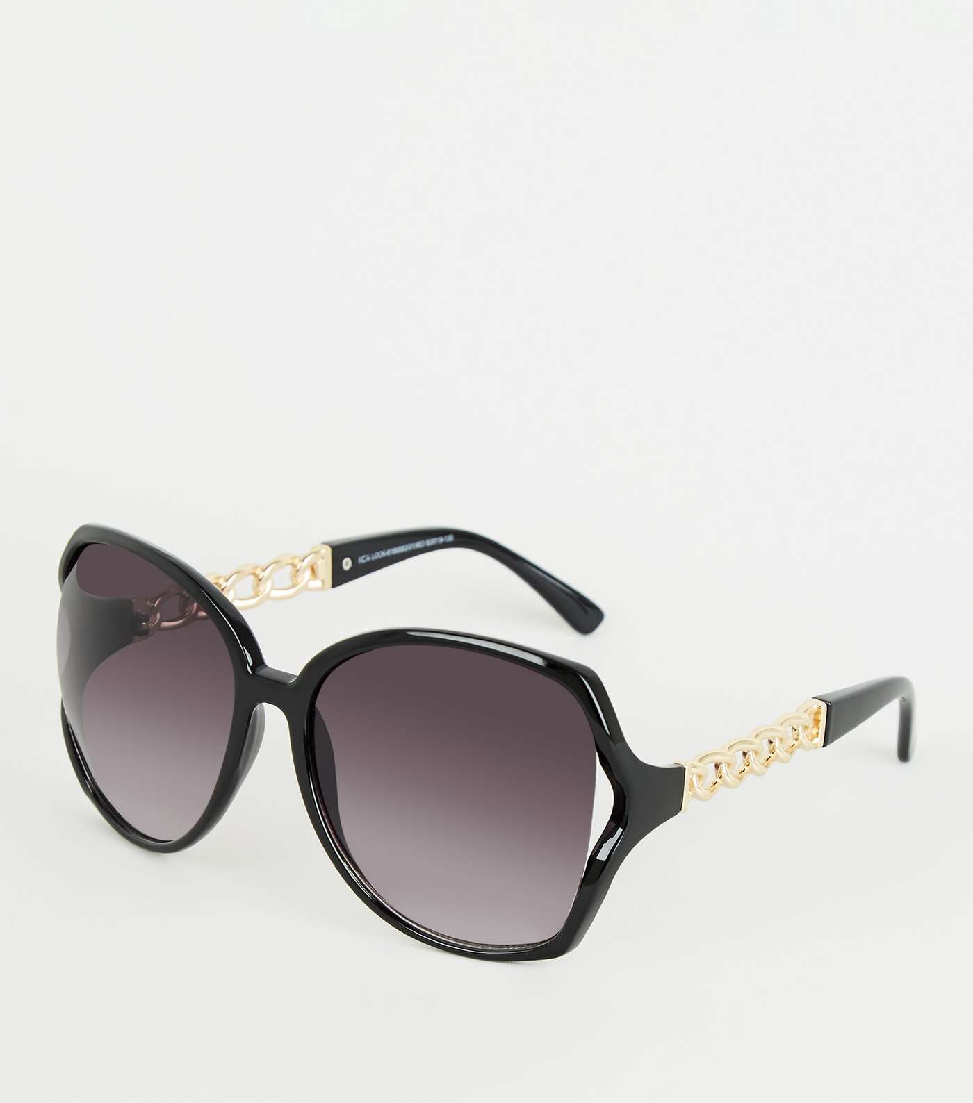 Black Chain Detail Side Oversized Sunglasses