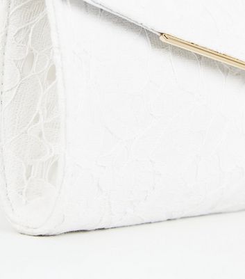white lace clutch bag