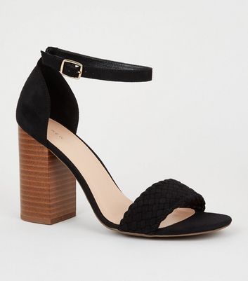 woven block heels