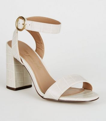 cream heels new look