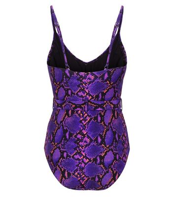 new look snake print swimsuit