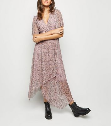 New look mesh midi dress in ditsy sales floral print