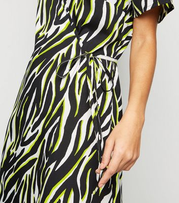 Tall Black Neon Zebra Print Wrap Dress New Look shop for Tall Black Neon Zebra Print Wrap Dress New Look at Shopo