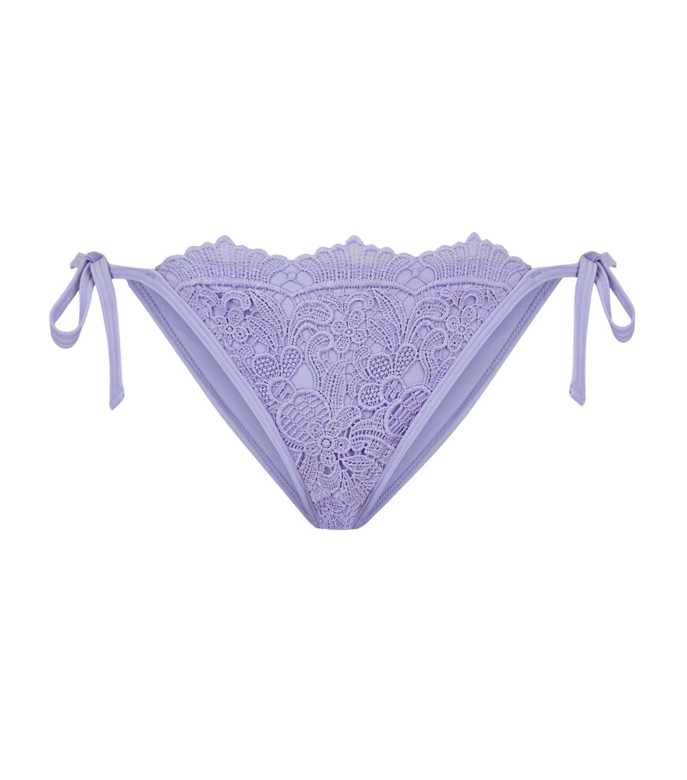 Lilac Lace Tie Side Bikini Bottoms  Image 4