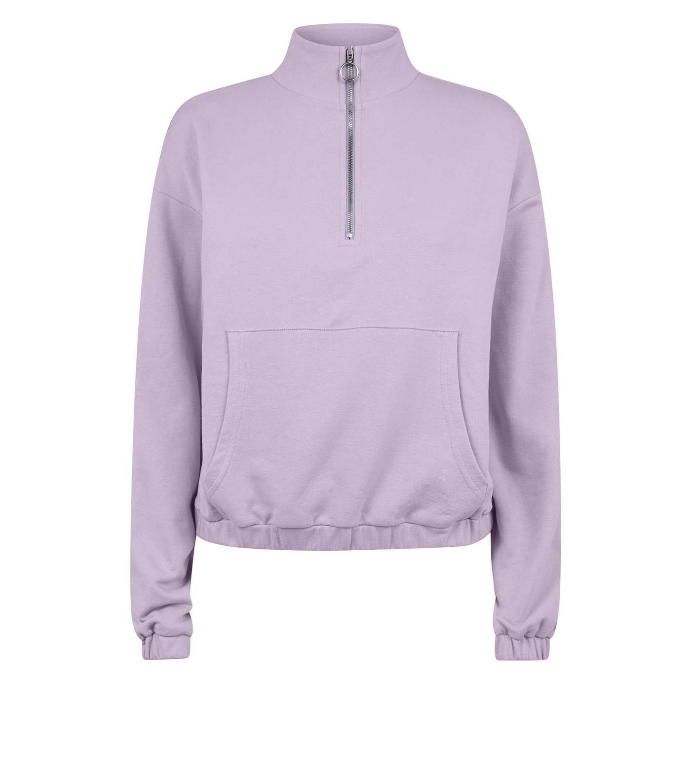 Lilac Half Zip Pocket Front Sweatshirt  Image 4