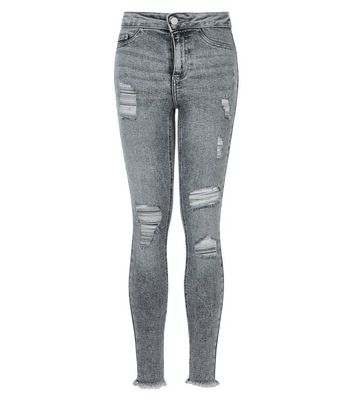 girls grey ripped jeans