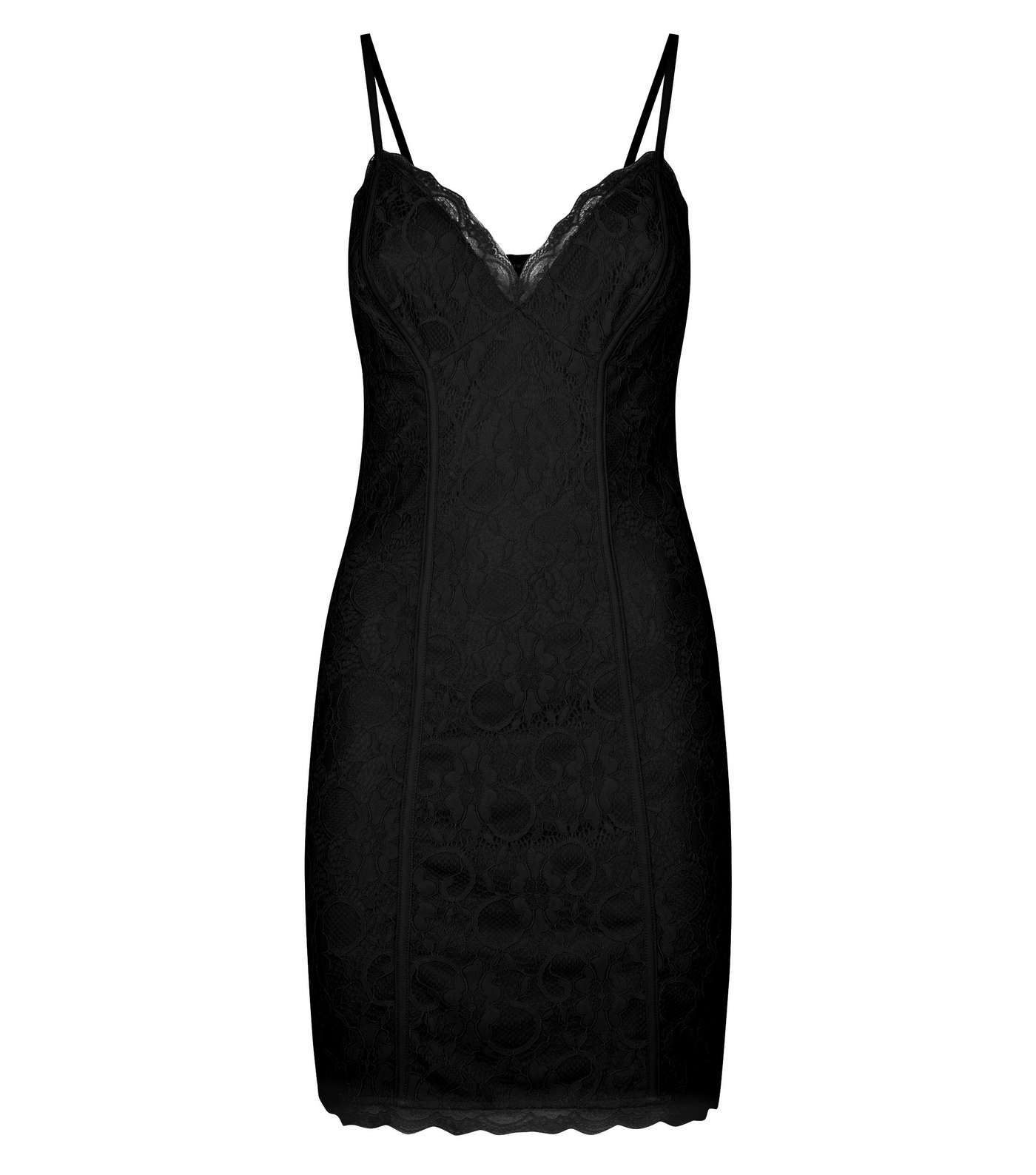 Black Lace Strappy Bodycon Dress  Image 4