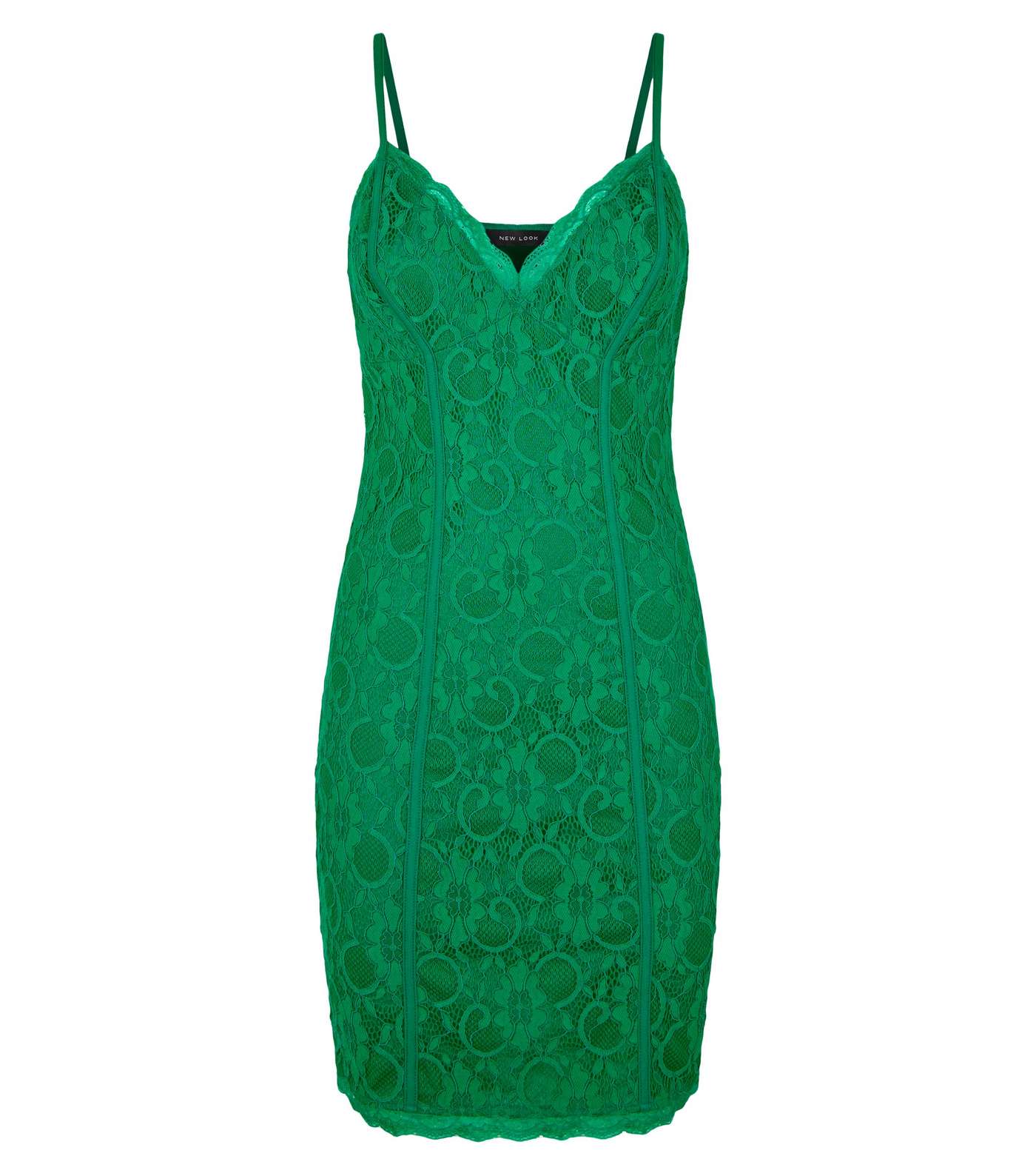 Green Lace Strappy Bodycon Dress  Image 4