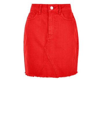 red denim skirt new look