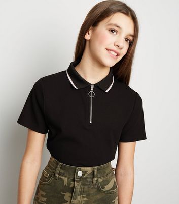 black polo shirt girl