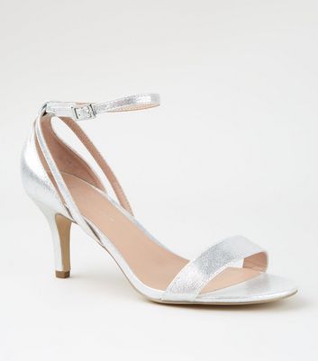 silver sandals low heel wide width