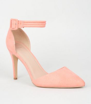Wide Fit Coral Pointed Heel Court Shoes 
