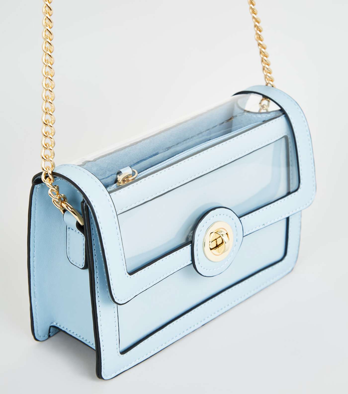 Pale Blue and Clear Cross Body Bag Image 3
