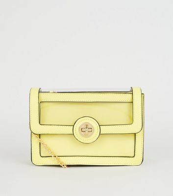 Yellow Clear Panel Cross Body Bag New Look