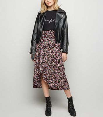 new look floral midi skirt