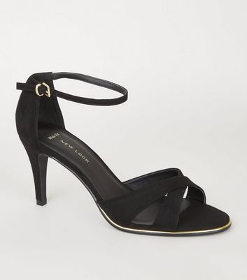 new look cross strap heeled sandal