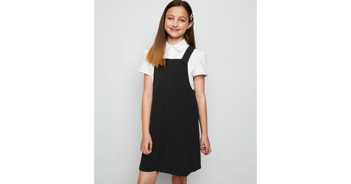 Girls Black Pinafore Dress | New Look