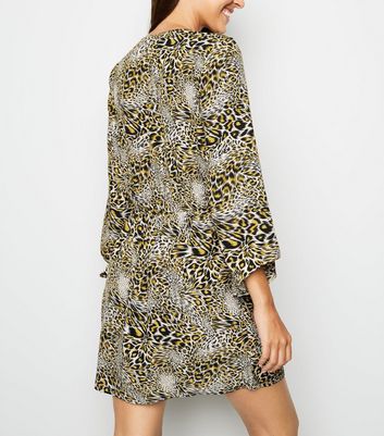 ax paris yellow animal print dress