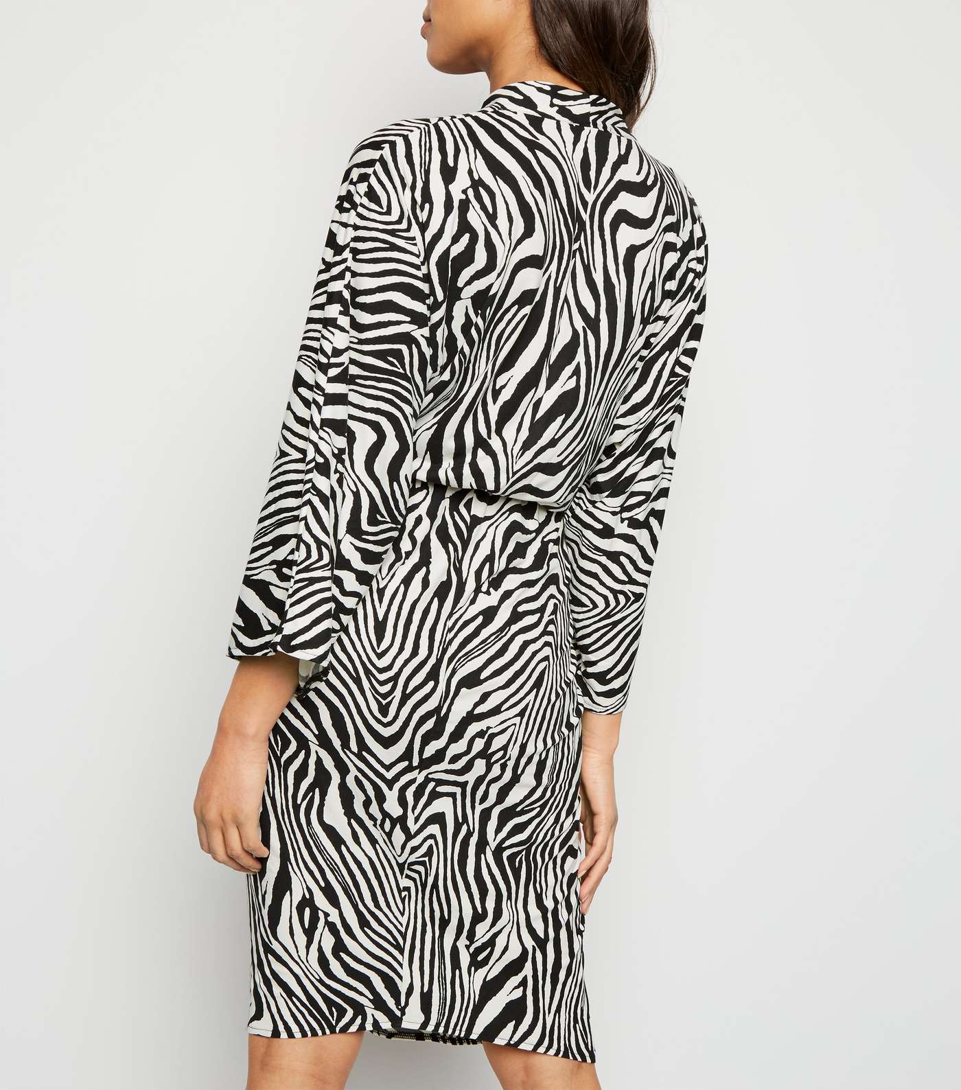 AX Paris Black Zebra Print Batwing Midi Dress Image 3