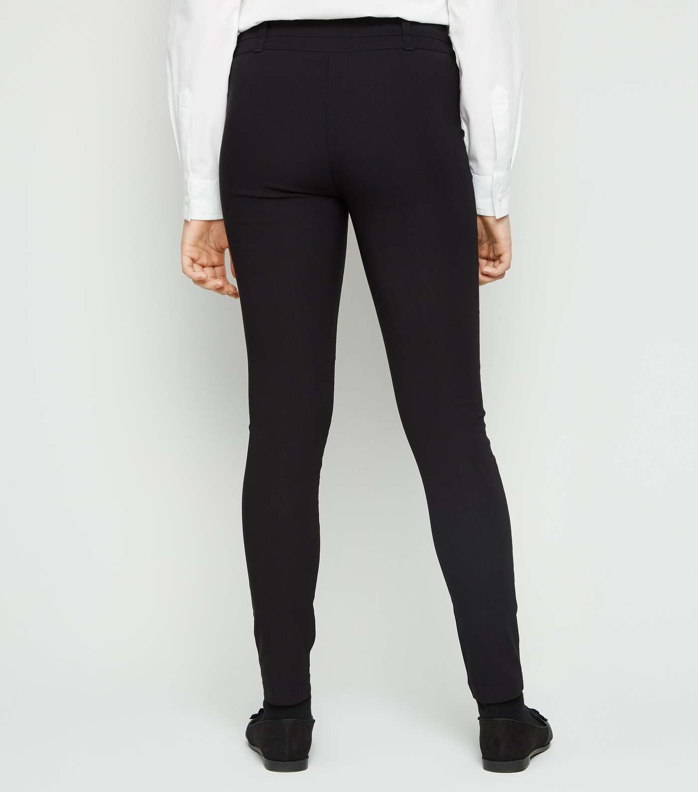 Girls Black 3 Button Super Skinny Trousers Image 3