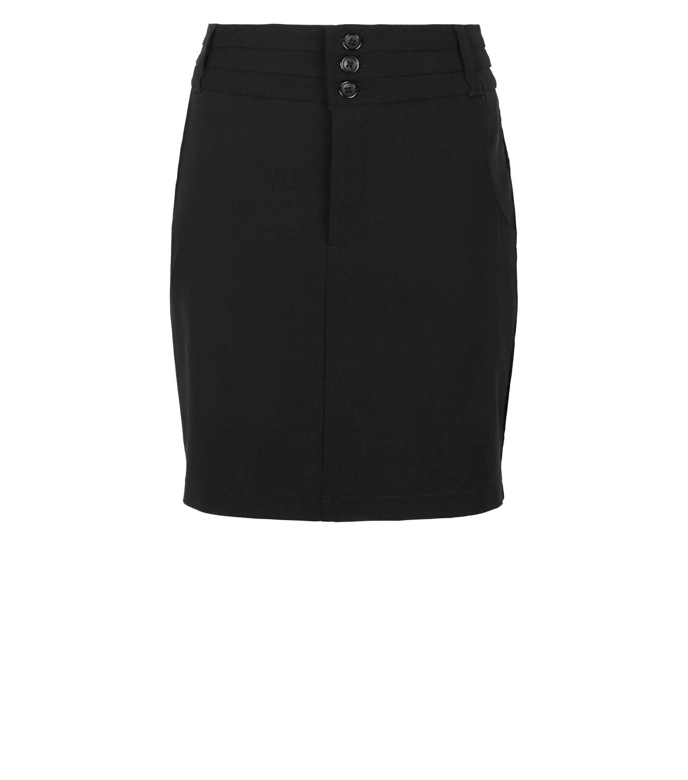 Girls Black Stretch 3 Button Skirt Image 4