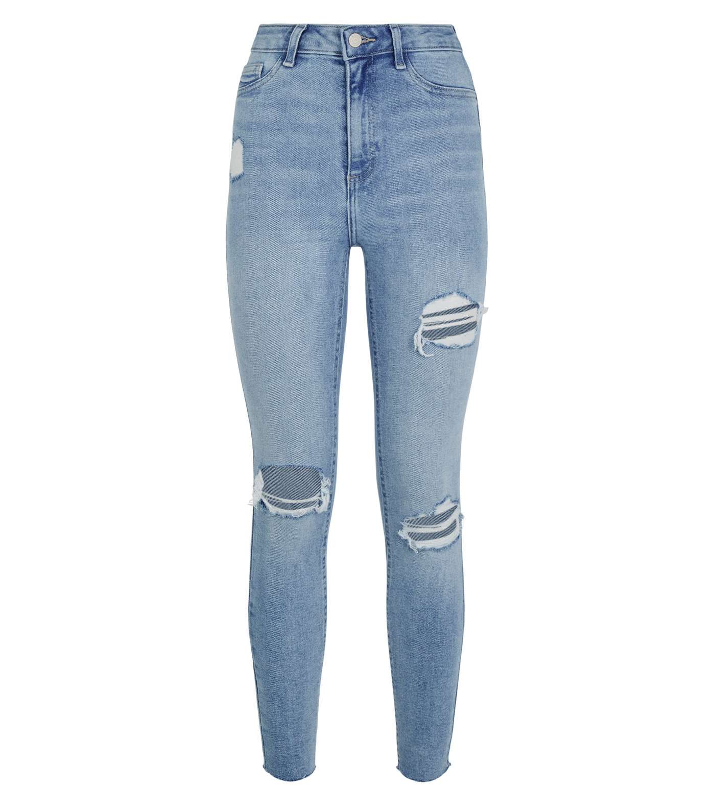 Light Blue Ripped Super Skinny Hallie Jeans Image 4